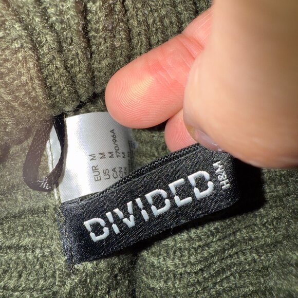 H&M Chunky Knit Waffle Turtleneck Sweater Dark Green - Picture 7 of 8